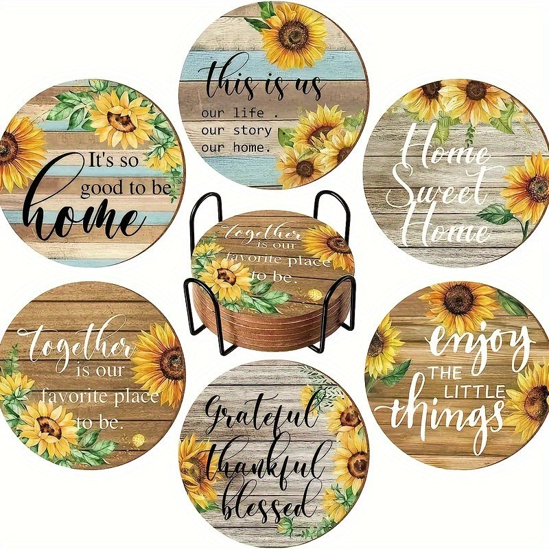 Majarlikha COLLECTIONS Sunflower Wooden Coasters