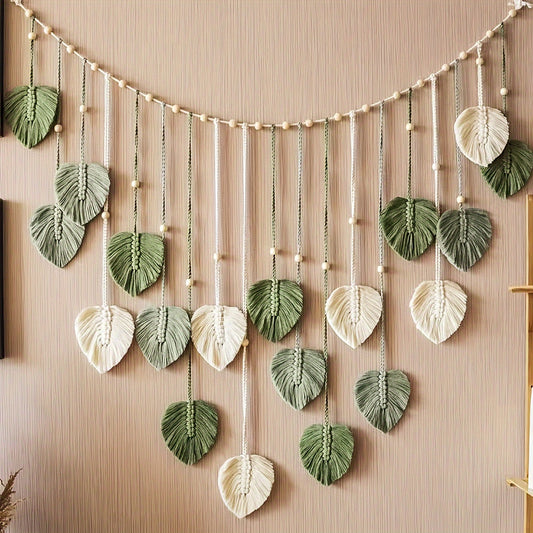 Majarlikha COLLECTIONS Macrame Leaf Design Wall Hanging Decor