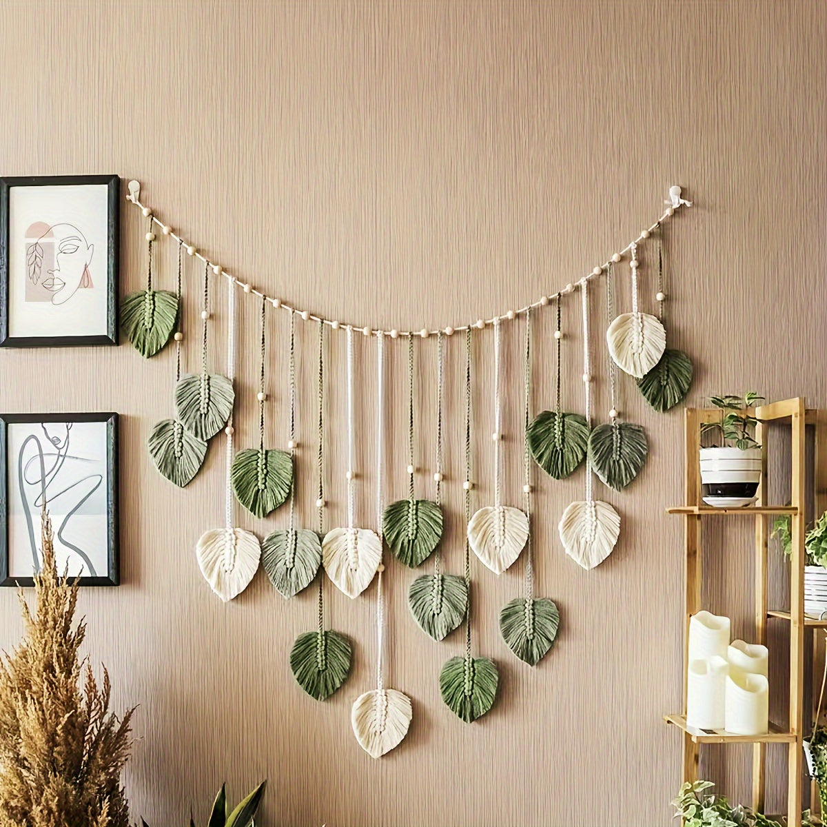 Majarlikha COLLECTIONS Macrame Leaf Design Wall Hanging Decor