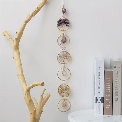 Majarlikha COLLECTIONS Hanging Chakra Stones and Tree Of Life Wall Decor