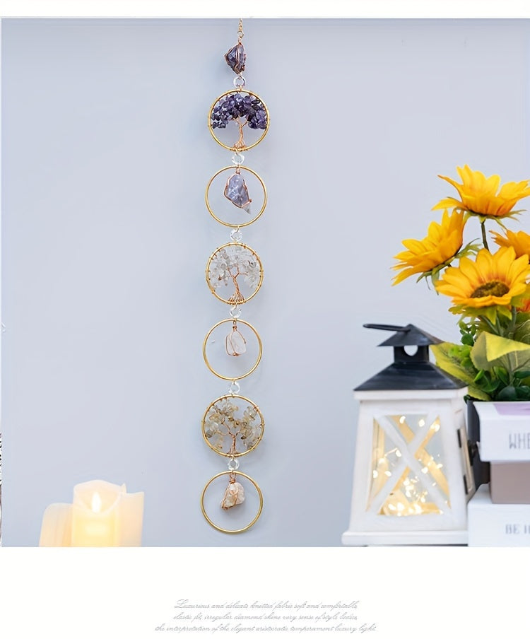 Majarlikha COLLECTIONS Hanging Chakra Stones and Tree Of Life Wall Decor