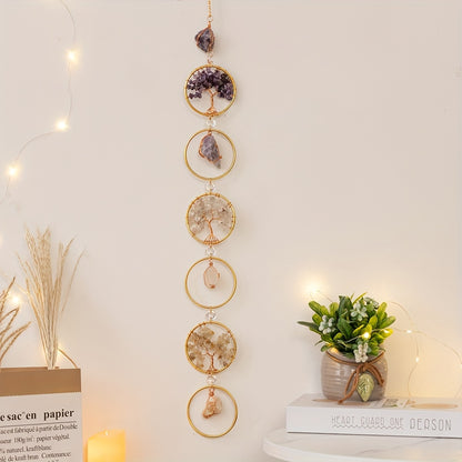 Majarlikha COLLECTIONS Hanging Chakra Stones and Tree Of Life Wall Decor