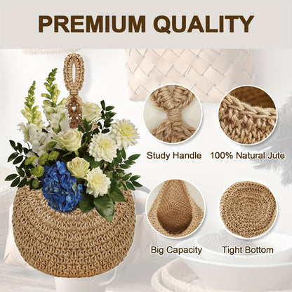 Majarlikha COLLECTIONS Multipurpose Hanging Jute Fiber Basket Storage