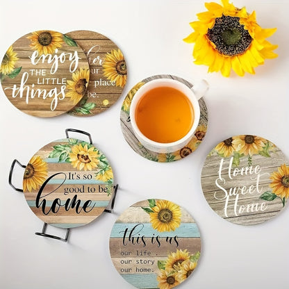 Majarlikha COLLECTIONS Sunflower Wooden Coasters